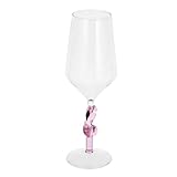 WEKADRIN Copa de Vino Rosa Flamenco de Vidrio Moderno Copa Cóctel Martini Elegante para Fiesta Restaurante Bar y Hogar Diseño y