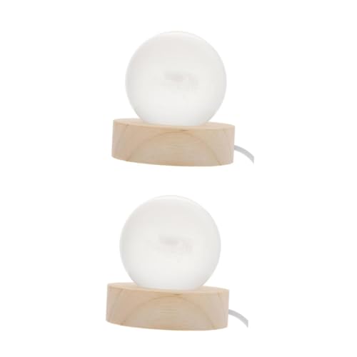 Cabilock 2pcs Crystal Night Light Base Glowing Decorative Sphere for Home Bar Office and Restaurant Unique Atmosphere Festivals and Special Occasions
