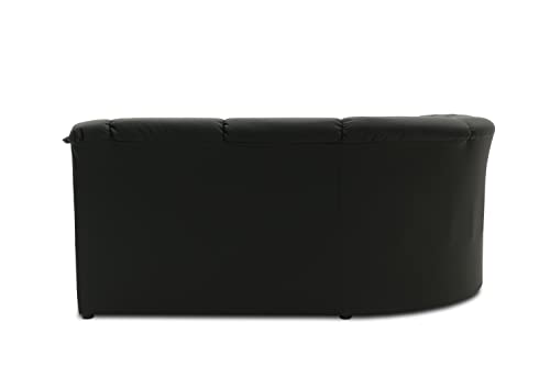 DOMO. collection Ecksofa Berlin, Zeitlose Leder-Eckcouch mit hochwertiger Federkern-Polsterung, Sofa in L-Form aus Kunstleder, 3 Sitzer Links, Couch 205 x 250 x 89 cm, schwarz