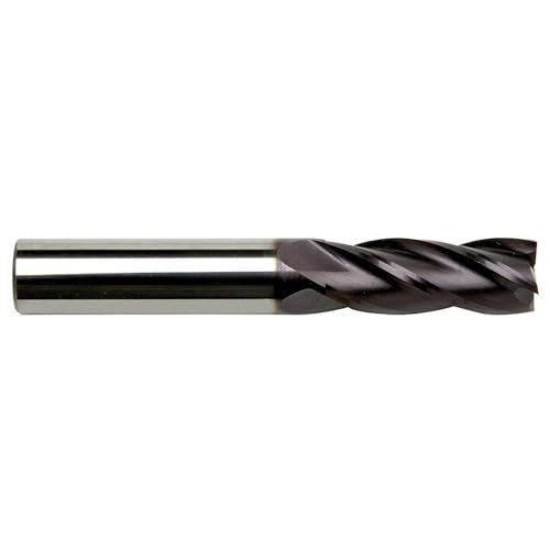 Image of GS Tooling 4-Flute TiAlN Coated Center Cutting Solid Carbide End Mill – Regular Length, High-Performance CNC Milling Cutter for Steel, Aluminum & Alloys