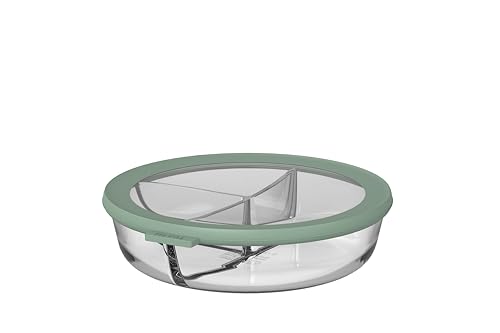Mepal - Bol Bento en Verre à 3 cases Cirqula - Résistant à la Chaleur - Rangement Séparé des Aliments - Convient pour Four, Micro-ondes, Congélateur et...