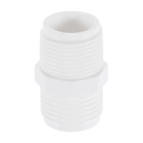 QUARKZMAN Adaptador para Manguera De Jardín, Macho 3/4' NPT X 3/4' GHT Conexión para Manguera De Jardín Conector De Plástico Macho para Mangueras De Tanque Y Bomba De Piscina, Blanco