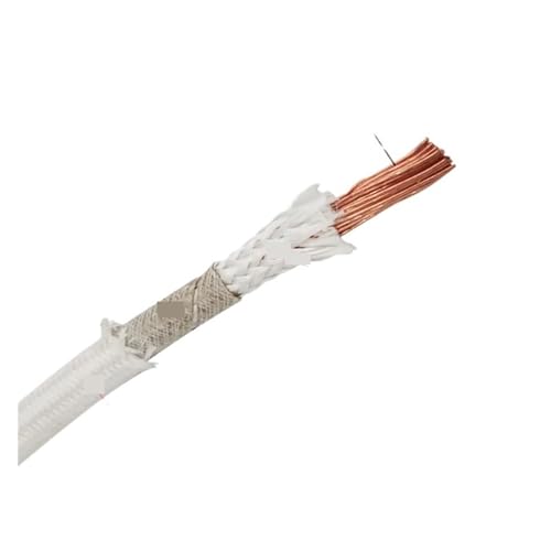 High Temperature Mica Braided Wire, High Temp Electromagnetic Heating Wire Mica Copper Nickel 9-20 AWG Flame Retardant 95m Roll(Pure Nickel,17AWG 1mm2)