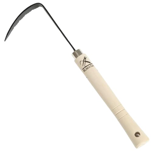 熊谷鍛冶屋【右手用】草取りカギカマロング柄タイプ ギザギザ形状で楽々除草 日本製 鋼製 草むしり 草取り 雑草 軽量 草刈り鎌 道具 除草