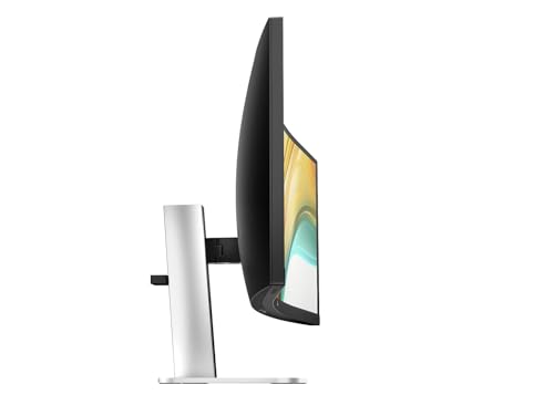 Image of HP Series 5 Pro 34 inch WQHD USB-C Conferencing Monitor, 5MP Pop-up Webcam, 4x3W Speakers, Tilt, Swivel, Height Adjustment Mount, Displayport, HDMI & DKZ USB Hub, Black /Silver 2 Pack