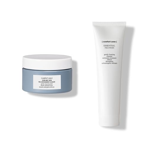 [ comfort zone ] Double Cleansing Duo, with Sublime Skin Pro Barrier Cleanser (100 ml) and Essential Face Wash (30ml), Leaving Skin Soft and Velvety (2 Piece Set)