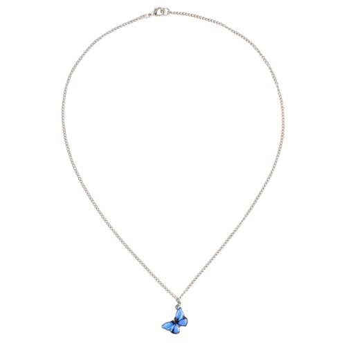 UTHCLO Collar Creativo para Mujer Colgante de Mariposa Azul, Cadena Fina y Gruesa de Acero Inoxidable, Adecuado para Obsequio y Uso Diario