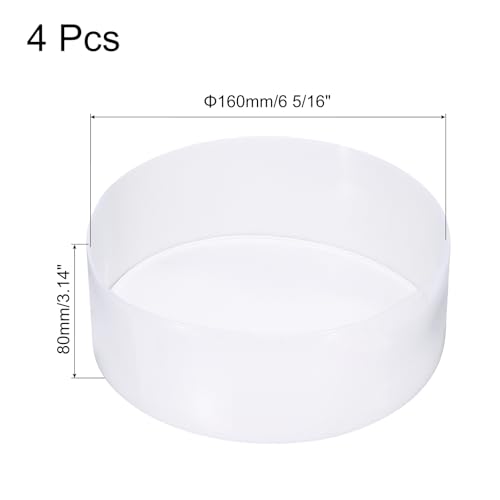 Image of uxcell 4pcs Rubber End Caps 160mm(6 5 /16 Inch) ID x 80mm(3 1 /8 Inch) H Vinyl Round End Cap Cover Screw Thread Protectors Clear