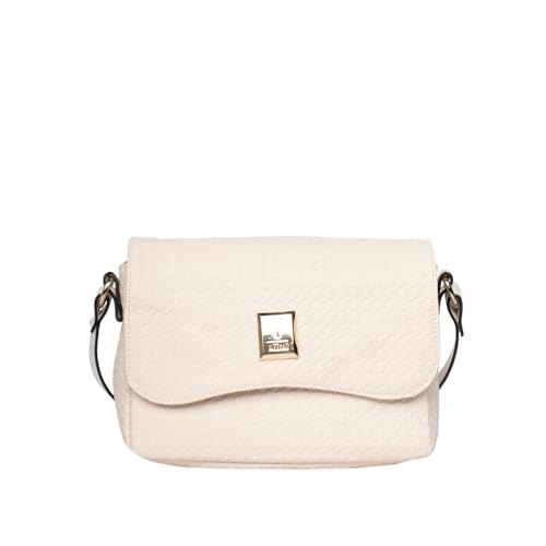 Bolsa Feminina Vizzano Transversal Pequena em Napa Tressê Dubai Soft Off White - U