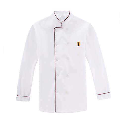 Didiseaon Long Sleeve Splash Chef Coat for Men Women Casual Loose Fit Kitchen Red Oil Easy to Wash for Restaurant Barbecue Hotel Use
