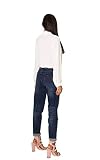 Nina Carter Q1806 damskie spodnie dżinsowe Boyfriend High Waist Used-Look Jeans, efekt sprania, Ciemnoniebieski (Q1806-1), XS