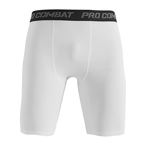 Jungerhouse Shorts de Compression Homme Short de Course Running Collant Court de Sport pour la Course, l'entraînement, Gym, Cyclisme (M,Blanc) Cover