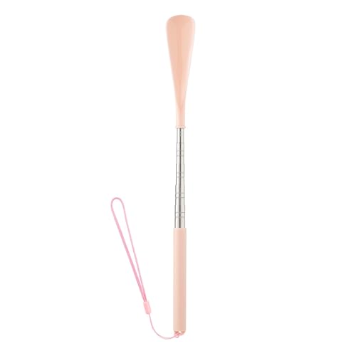 LANGFON Mango telescópico de calzador, mango largo, retráctil, telescópico, plegable, extractor de zapatos, ayuda ajustable para personas mayores, hombres, mujeres, rosa para viajes, ayuda portátil