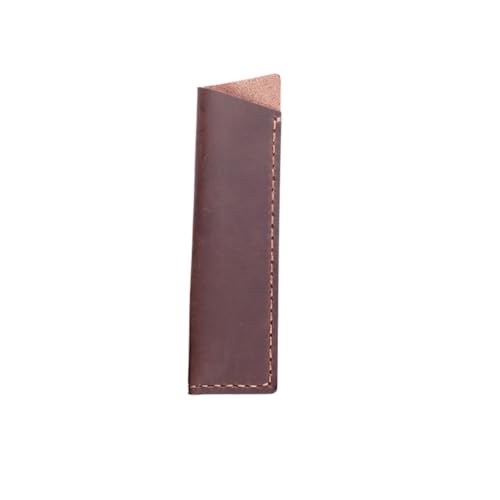 Image of 1 Piece Of Retro Brown Multi Pen Protective Case With Double Pen Storage Function, Carefully Carved Leather Pen Case And Pen Protective Case