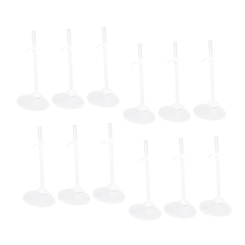 Garneck 12 Pc Doll Stand Holder White Rack Adjustable Waist Support for Dolls Display Stand