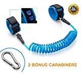 Anti-Lost Child Link - Wristband - Leash (2-Pack) - Safety Harness Strap for Toddlers with Kid-Proof Button Closure for your Peace of Mind. 2 Bonus Carabiners by SmartFux