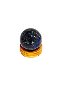 Sodalite Crystal Sphere Ball with Stand Natural Gemstone for Healing Crystals Prosperity Stones Chakra Balancing Aura Cleansing Spiritual Gift & Enhance