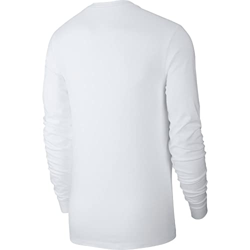 Nike Men's Sportswear Club Long-Sleeve T-Shirt, White/Black, S