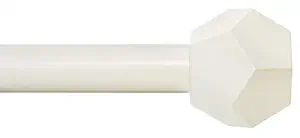 Ivilon Drapery Treatment Window Curtain Rod - Faceted Hexagonal 1 inch Pole. 72 to 144 Inch. White-Ivory