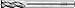 F&D Tool Company 23063 Four Flute, Single End, Solid Carbide Endmill for Center Cutting, 5/64" Mill Diameter, 1/8" Shank Diameter, 3/16" Flute Length, 1 1/2" Overall length