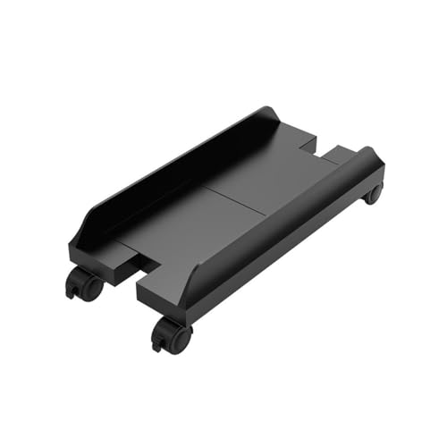 Soporte para Torre de PC de Escritorio con Ruedas Ajustables con Freno, Negro/Blanco miniatura 1