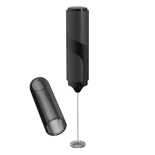 Espumador de leche de mano – Máquina de espuma eléctrica portátil, mezclador de café con cubierta para bar, cafetería, té, cocina, viajes, camping, chocolate caliente