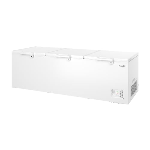 Image of KoolMore 100 in. 50 cu. ft. Commercial Chest Freezer, Large Capacity Three-Door Freezer for Restaurant, Grocery, Convenience Store, Garage, or Bulk Storage, ETL Listed in White