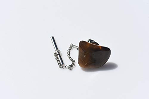 Custom Gold Tiger's Eye Stone Tie Tack Handmade - Quantity Of 1 #TOP3