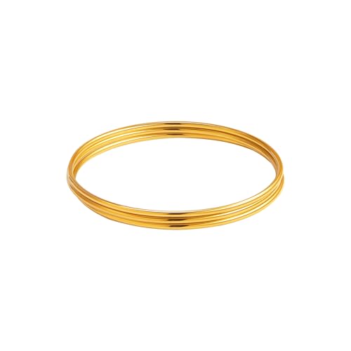 Gold Bracelets for Women, Hypoallergenic Charm Bangle Cuff Bracelet Set for Women, Trendy Dainty Stackable Lightweight 14k Gold Plated Bracelet Pack for Womens4