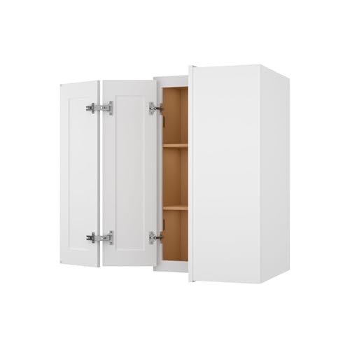 Image of Furinno Shaker Wall Easy Reach Kitchen Cabinet, Ready to Assemble, 12 D x 24 W x 36 H, White