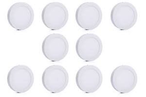 PRECKTUS 8 W Round Surface LED Panel Light Pack of 10