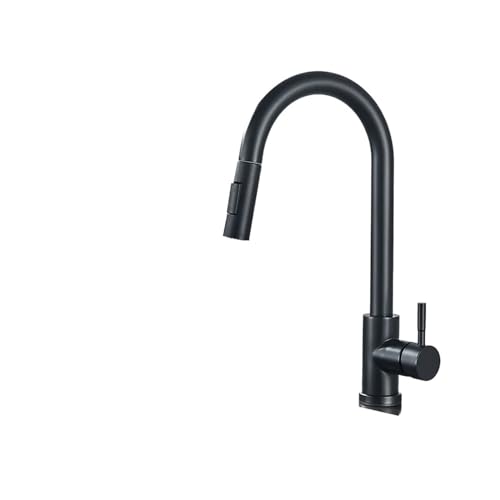 Robinet de cuisine SUS 304 noir mat avec douchette extractible haute performance - 2
