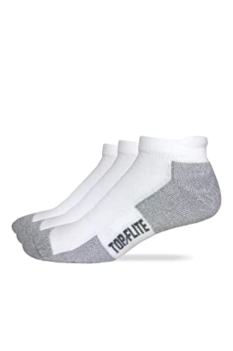 Top Flite Mens Moisture Wicking Seamless Toe Heel Tab Sport Socks 3 Pair Pack