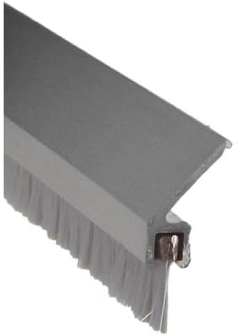 Pemko - 18100CNB36 Door Bottom Sweep, Clear Anodized Aluminum with 1" Gray Nylon Brush insert, 0.25"W x 1.875" H x 36" L