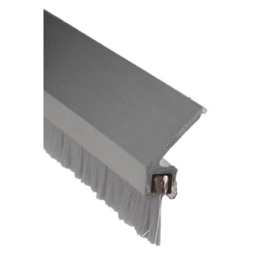 Pemko - 18100CNB36 Door Bottom Sweep, Clear Anodized Aluminum with 1" Gray Nylon Brush insert, 0.25"W x 1.875" H x 36" L