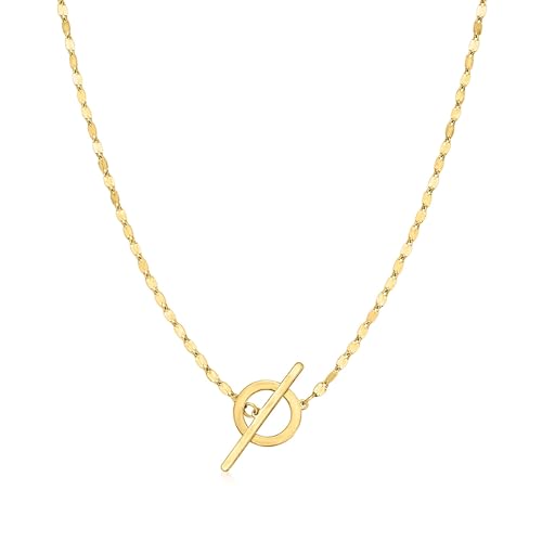Ross-Simons Pure Collection Italian 14kt Yellow Gold Lumachina-Chain Toggle Necklace. 20 inches