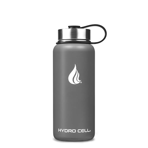 Image of HYDRO CELL Stainless Steel Insulated Water Bottle with Straw - For Cold & Hot Drinks - Metal Vacuum Flask with Screw Cap and Modern Leakproof Sport Thermos for Adults (Graphite 32oz)