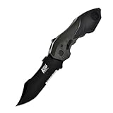 Smith & Wesson M&P SWMP5LS 8.5in S.S. Assisted Opening Knife with 3.5in Serrated Clip Point Blade and Aluminum Handle for Outdoor, Tactical, Survival and EDC