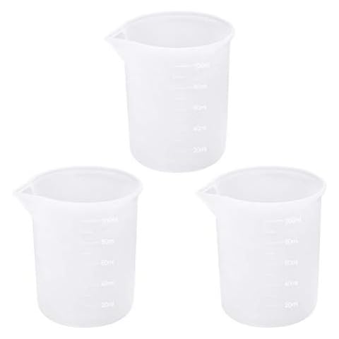 3 PCS Silicone Measuring Cups, 100ml Silicone Cups for Resin Non-Stick Mixing Cups Resin Measuring Cups Tool with Precise Scale for Resin DIY Craft Cover