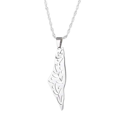 Collier Palestine en argent, pendentif pays pour garder ses racines près du cœur