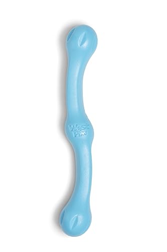 WEST PAW Zogoflex Echo Zwig Squeezy Dog Fetching Stick – Bouncy, Hollow, Squishy Interactive Toy for Puppies, Large Dogs – Floatable Stick, Lightweight Chewy Toy for Catch/Fetch – 13.75”, Aqua Blue