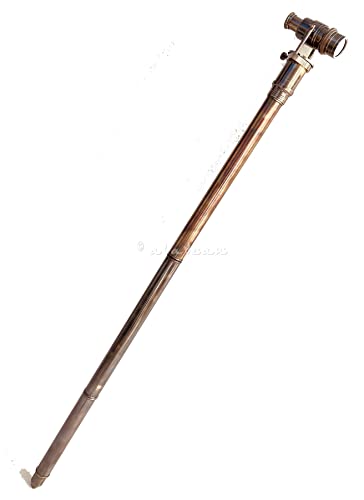 God Guide Spyglass Walking Cane With Hidden Telescope Handle - Full Brass Hollywood Style Walking Stick Religious Christian Gift #TOP5