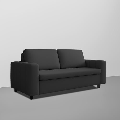 Image of Cisco 3 Seater Sofa Cum Bed for Home & Living Room (Black) | Modern Premium Fabric Sofa | Foldable Sofa Bed Design | Stylish Furniture for Home, Office, Guest Room & Bedrooms