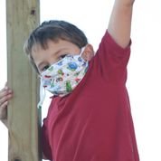 Breathe Healthy Chalkboard Words Face Mask, Reusable Mask for Kids, Adjustable, Breathable & Washable, Made in The USA