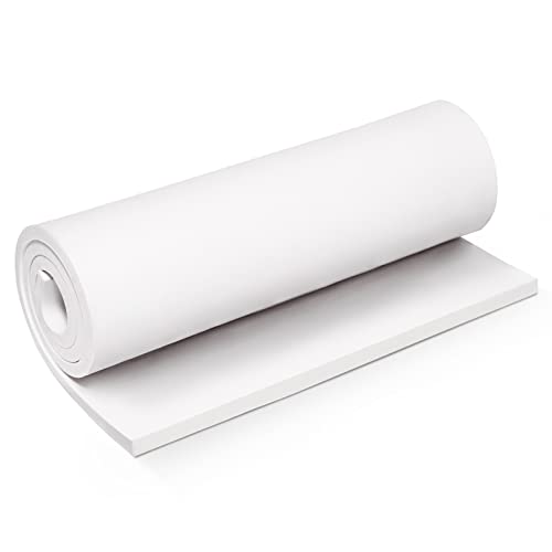 Blanco Goma EVA 10mm, MEARCOOH 35.5cm*99cm Cosplay Espuma EVA, 1PCS Goma Espuma Densidad 86kg/m3 para Cosplay Disfraces, Manualidades, Proyectos DIY (Blanco 10mm)