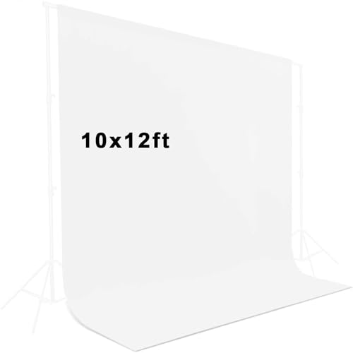 LCUIRC 10X12ft White Backdrop for Photography, Polyester Background for Photography for Product Protrait Photoshoot or Parties Decoration