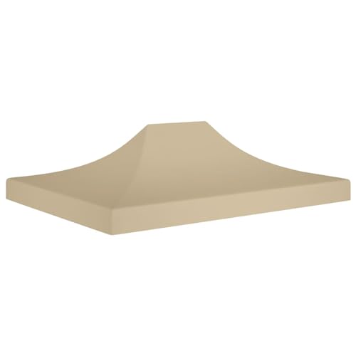Toit de tente de fête 4x3 m, bâche beige 270 g/m² pour remplacer votre toile