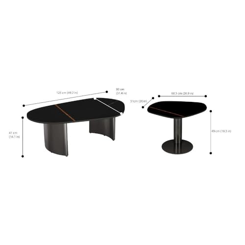 Image of Wakefit Mocca Coffee Table I Marble Finish I Vitrified Tile Top I St. Laurent