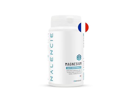 Magnésium Bisglycinate + Vitamine B6/B9 & Taurine - Haute Teneur - 60 Gélules Vegan - 1 mois - Sommeil, Fatigue et Stress - Absorption supérieur & Haute assimilation - Fabriqué en France