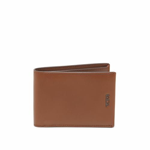 Image of TUMI - Nassau Slim Single Billfold Leather Wallet for Men - Cognac